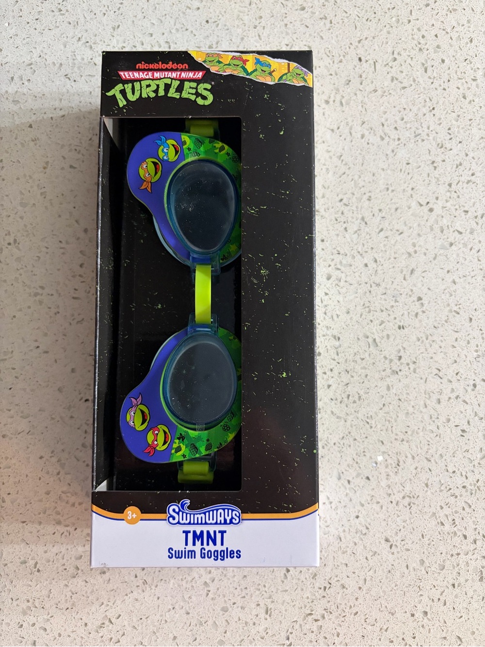 TMNT Kids' Green & Blue Swim Goggles New In Box